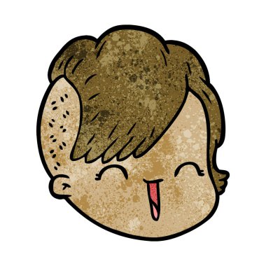 vektör çizim karikatür kadın yüzü