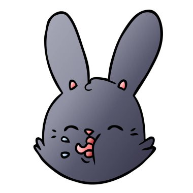 karikatür komik tavşan yüzü