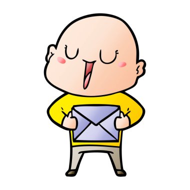 mutlu karikatür kel adam paketi ile