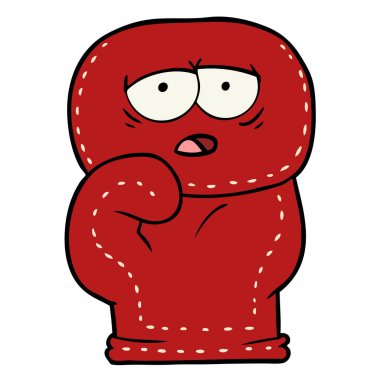 Çizgi film boks eldiveninin vektör çizimi