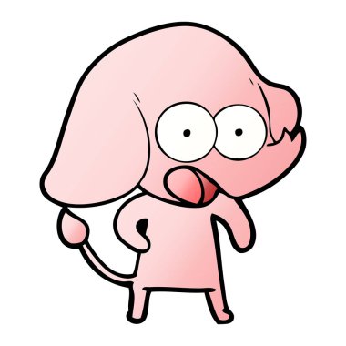 vektör çizim sevimli çizgi fil