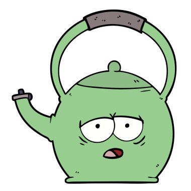 Çizgi film çaydanlığının vektör çizimi