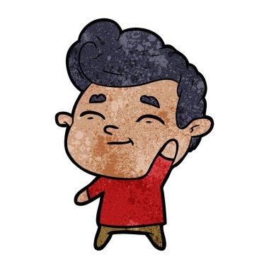 mutlu çizgi film adam vektör çizim