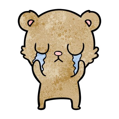 vektör çizim karikatür ayı ağlama