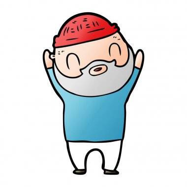 vektör çizim karikatür sakallı adam