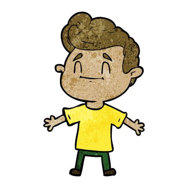 mutlu çizgi film adam vektör çizim