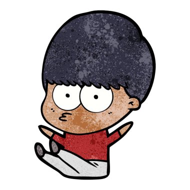 Çizgi film çocuğunun vektör çizimi