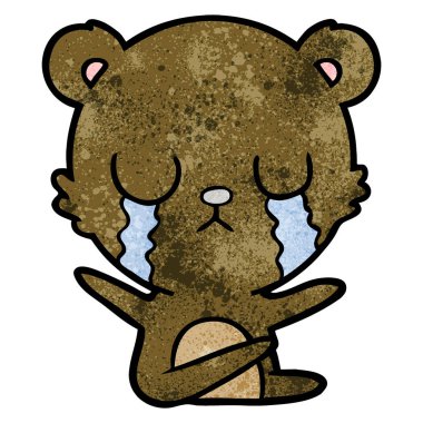 vektör çizim karikatür ayı ağlama