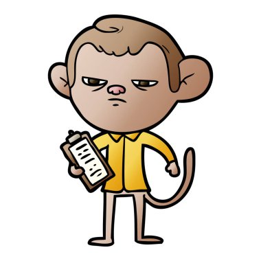 karikatür rahatsız maymun patron