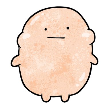 sevimli şişman çizgi insan