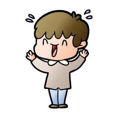 vektör çizim karikatür gülen çocuk