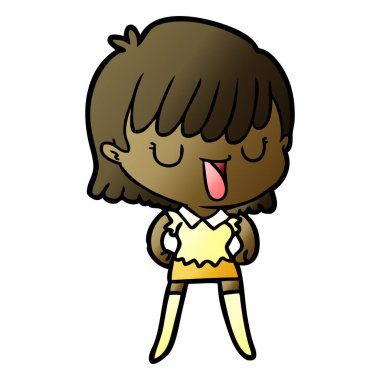 Çizgi filmdeki kadının vektör çizimi