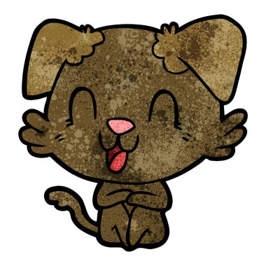 vektör çizim mutlu karikatür köpek