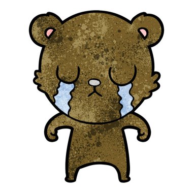 vektör çizim karikatür ayı ağlama