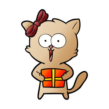 Çizgi film kedisinin vektör çizimi