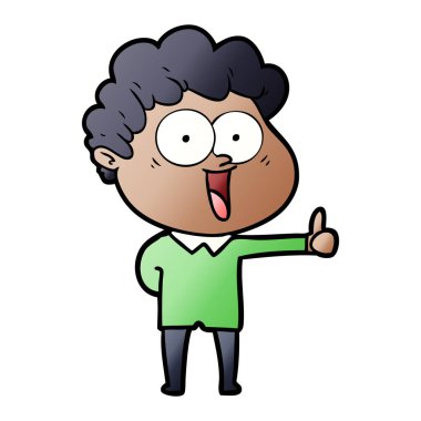 vektör çizim karikatür mutlu adam