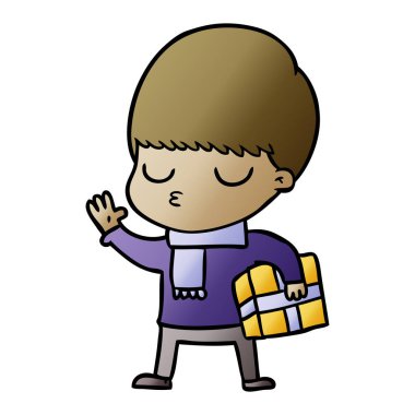 vektör çizim karikatür sakin çocuk