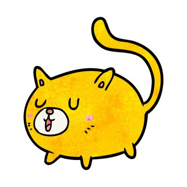 vektör çizim karikatür mutlu kedi