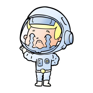 Çizgi film astronotunun vektör çizimi