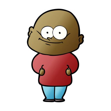 karikatür kel adam bakıyor