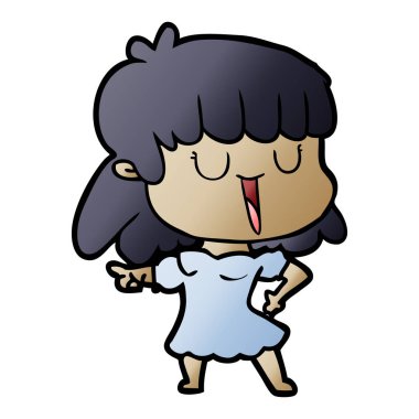 Çizgi filmdeki kadının vektör çizimi