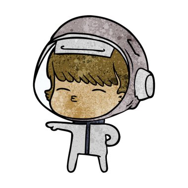 vektör çizim karikatür meraklı astronot