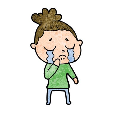 vektör çizim karikatür ağlayan kadın