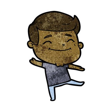 mutlu çizgi film adam vektör çizim