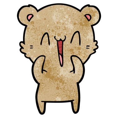 vektör çizim mutlu ayı çizgi film