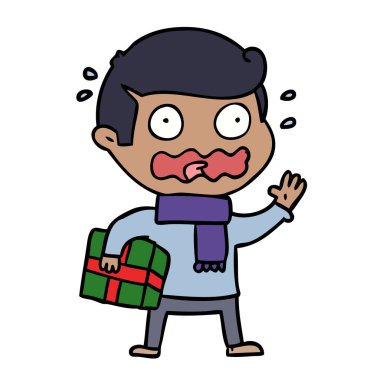 çizgi film adam tamamen stresli