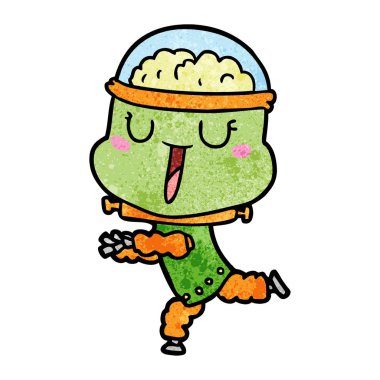 mutlu karikatür robot vektör çizim