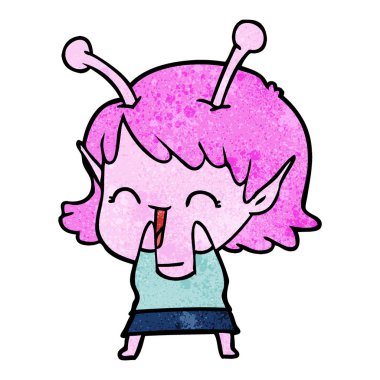 çizgi film yabancı kız gülerek