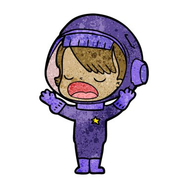 konuşuyor karikatür astronot kız