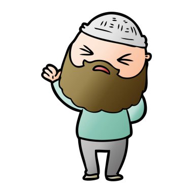 Sakallı çizgi film adamı.