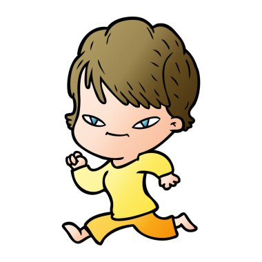 vektör çizim karikatür mutlu kadın