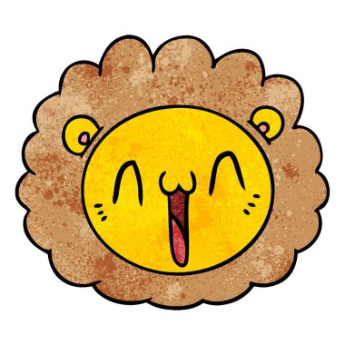 vektör çizim karikatür aslan yüz