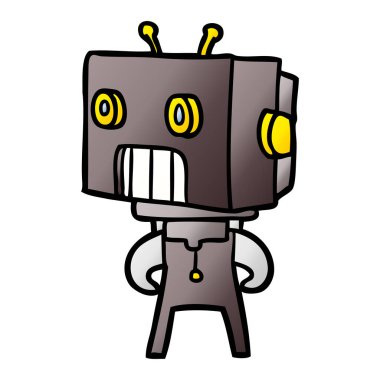 Çizgi film robotunun vektör çizimi