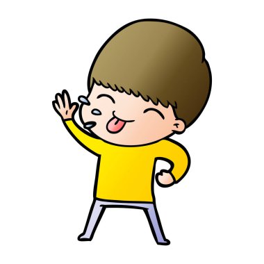 mutlu çizgi film çocuk vektör çizim