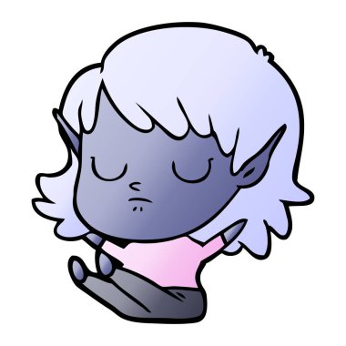 vektör çizim karikatür elf kızı