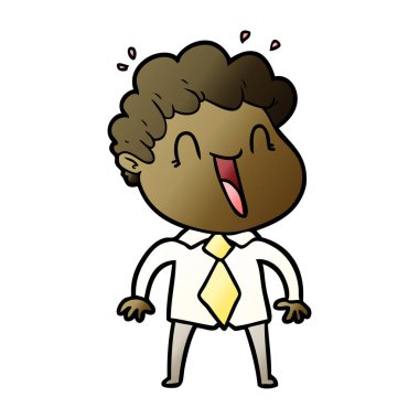 vektör çizim karikatür mutlu adam