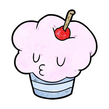 vektör çizim karikatür cupcake