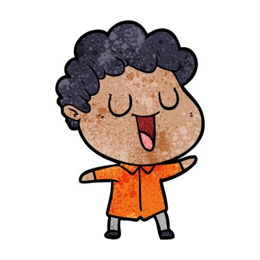 vektör çizim karikatür adam gülen