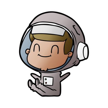 mutlu karikatür astronot adam