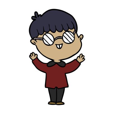 çizgi film çocuk gözlük takıyor