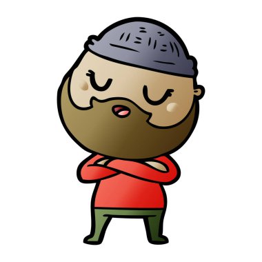 Sakallı çizgi film adamı.