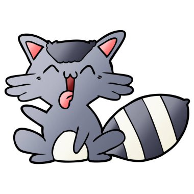 sevimli çizgi Rakun vektör çizim