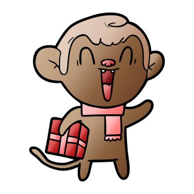 Çizgi film maymununun vektör çizimi