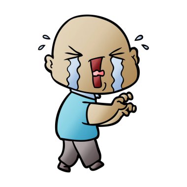 çizgi film ağlayan kel adam