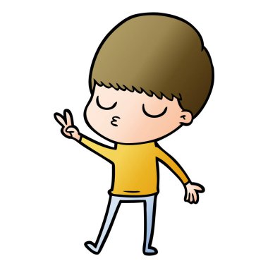 vektör çizim karikatür sakin çocuk