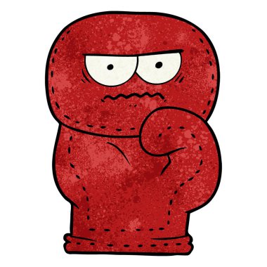 Çizgi film boks eldiveninin vektör çizimi